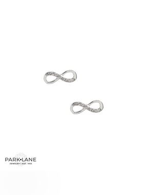 Park Lane Silver Infinity Crystal Stud Earrings